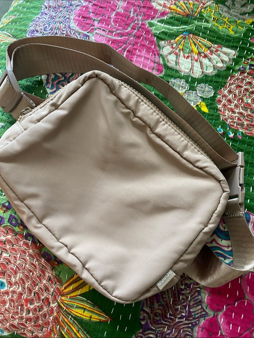 Neutral Beige Crossbody Belt Bag - apana